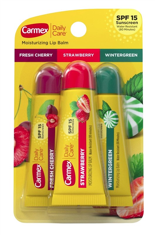 Carmex Lip Balm Tubes Assorted Flavors Spf#15 3 Pack 0.35oz