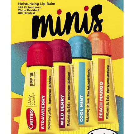 Carmex Lip Balm Tubes Mini 4 Pack Spf#15 Asst Flavors (4 Pieces)