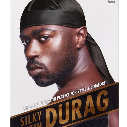 Kiss Red Durag Silky Satin Black One Size Fits All (12 Pieces)