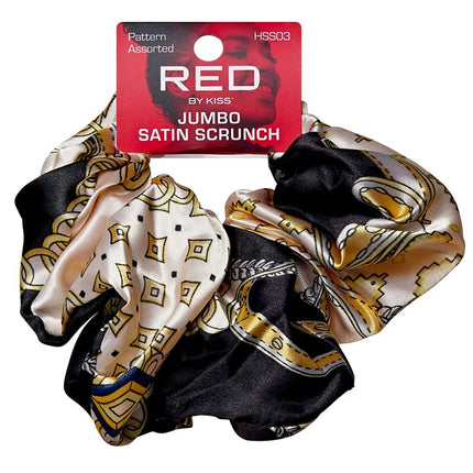 Kiss Red Jumbo Satin Scrunch Assorted (6 Pieces)