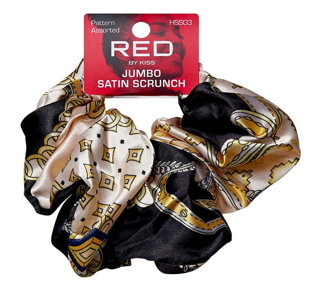 Kiss Red Jumbo Satin Scrunch Assorted (6 Pieces)