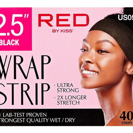 Kiss Red Wrap Strip Ultra- Strong Black 40 Strips 2.5Inch