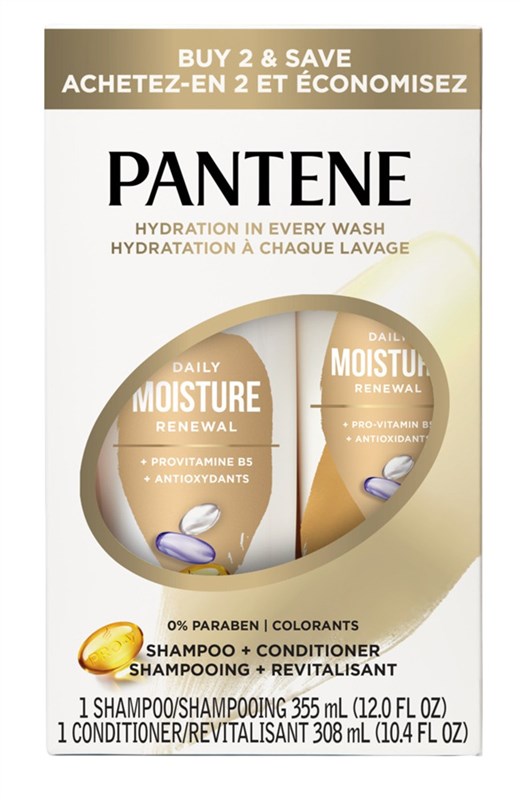 Pantene Shampoo 12oz + Cond 10.4oz Daily Moisture Dual Pk
