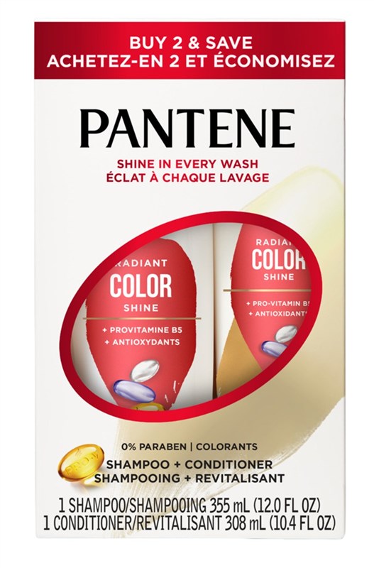 Pantene Shampoo 12oz + Cond 10.4oz Color Shine Dual Pack