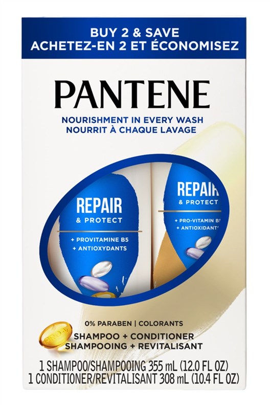 Pantene Shampoo 12oz + Cond 10.4oz Repair/Protect Dual Pk