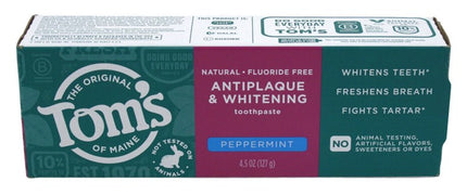 Toms Toothpaste Antiplaque + Whitening Peppermint 4.5oz