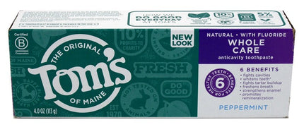 Toms Toothpaste Whole Care Peppermint 4oz