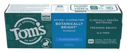 Toms Toothpaste Botanicaly Bright Peppermint 4.0oz