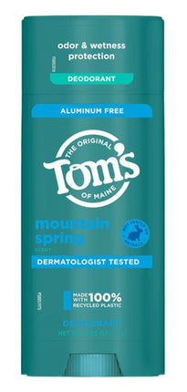 Toms Deodorant Stick Mountain Spring Aluminum-Free 3.25oz
