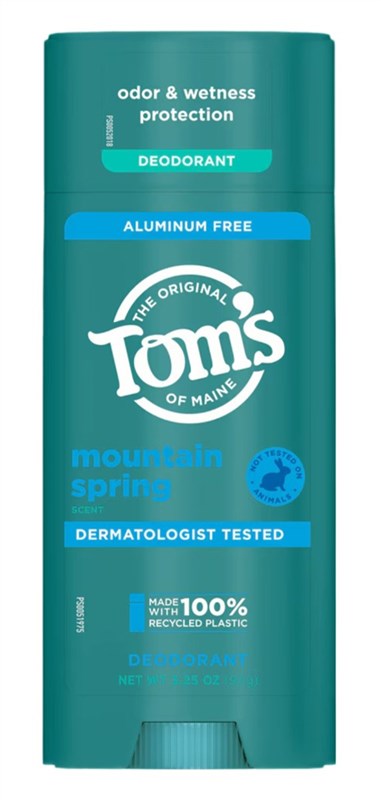 Toms Deodorant Stick Mountain Spring Aluminum-Free 3.25oz