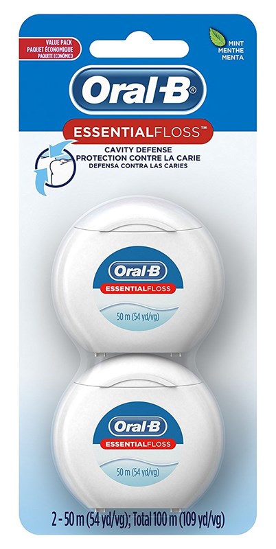 Oral-B Essential Floss 54 Yds Mint Twin Pack (6 Pieces)