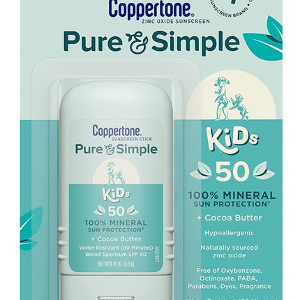 Coppertone Spf#50 Kids Pure & Simple Sunscreen Stick 0.49oz