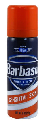 Barbasol Shaving Cream Sensitive Skin 2oz (12 Pieces)