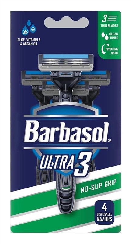 Barbasol Ultra 3 Disposable Razors 4 Count (3 Pieces)