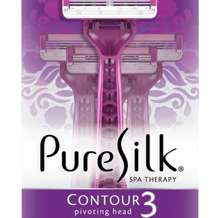 Pure Silk Razors Disposable Contour 3 (3 Pieces) 4 Count
