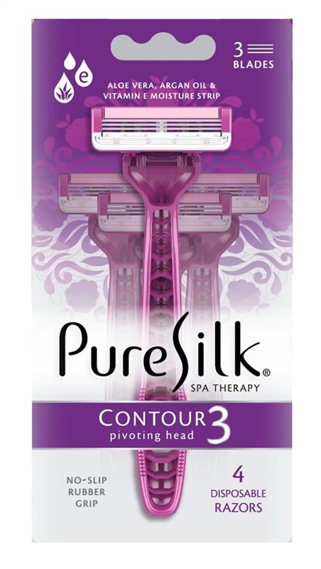 Pure Silk Razors Disposable Contour 3 (3 Pieces) 4 Count