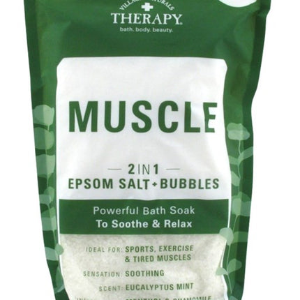 Village Nat. Bath Soak Muscle 2In1 Epsom Salt 36oz Bag