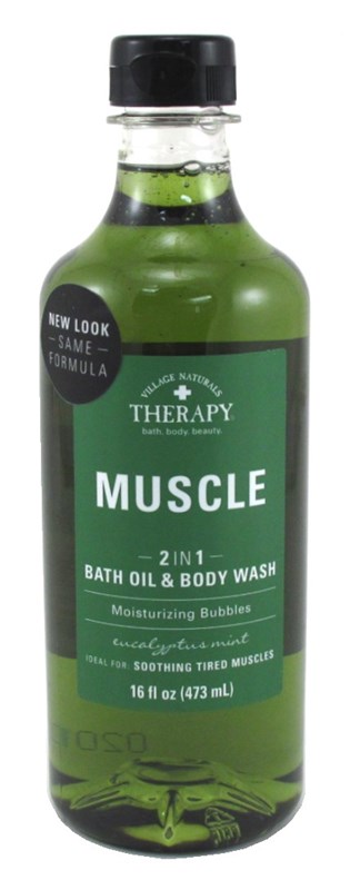 Village Nat. Bath Oil & Body Wash 2In1 Muscle 16oz