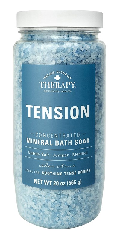 Village Nat. Mineral Bath Soak Tension Cedar Citrus 20oz