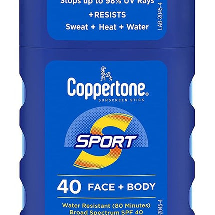 Coppertone Spf#40 Sport Stick Face + Body 1.5oz