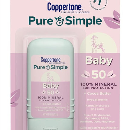 Coppertone Spf#50 Baby Pure /Simple Sunscreen Stick 0.49oz