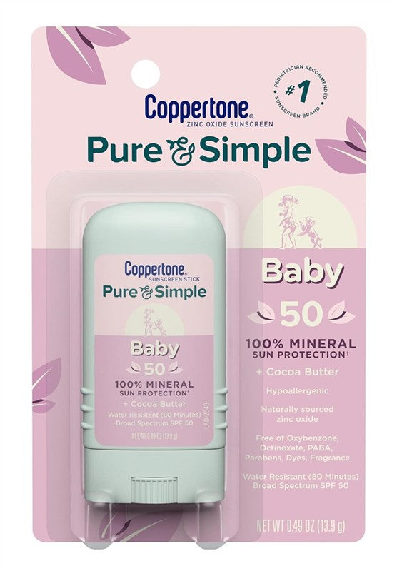 Coppertone Spf#50 Baby Pure /Simple Sunscreen Stick 0.49oz