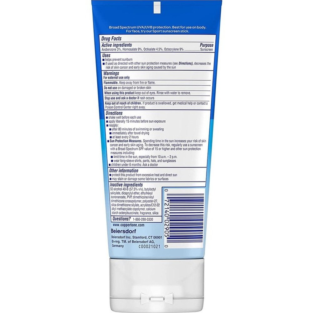 Coppertone Spf#50 Sport Clear Sunscreen 5oz Tube