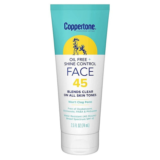 Coppertone Spf#45 Face Oil- Free Lotion Tube 2.5oz