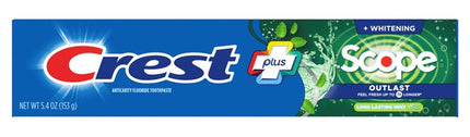 Crest Toothpaste 5.4oz Plus Scope Outlast + Whitening