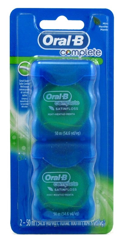 Oral-B Complete Floss 55 Yds Satin Mint Twin Pack (6 Pieces)