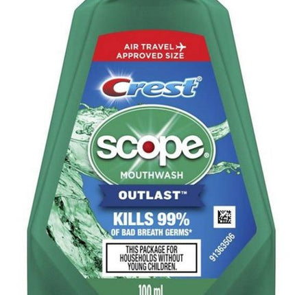 Crest Mouthwash Scope Outlast 3.3oz (18 Pieces)