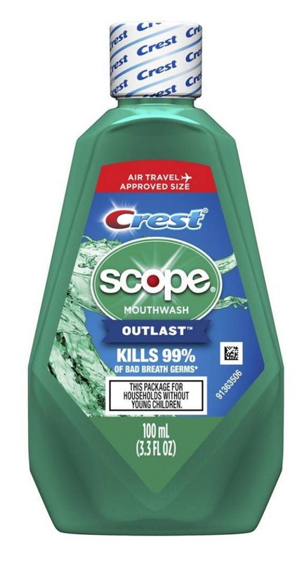 Crest Mouthwash Scope Outlast 3.3oz (18 Pieces)
