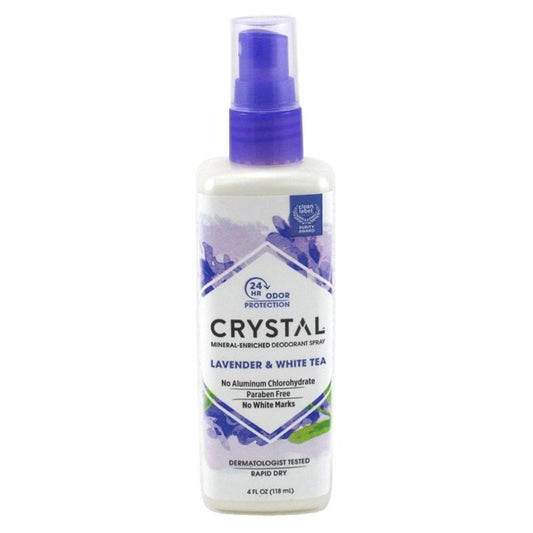 Crystal Deodorant Spray 4oz Lavender & White Tea