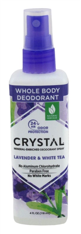 Crystal Deodorant Spray 4oz Lavender & White Tea