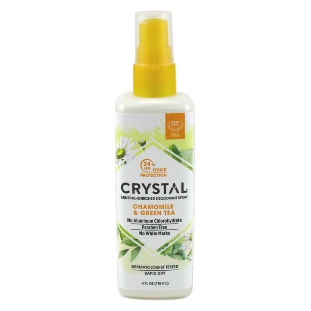 Crystal Deodorant Spray 4oz Chamomile & Green Tea