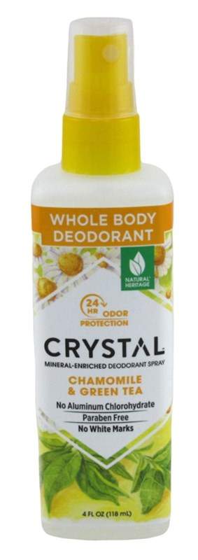 Crystal Deodorant Spray 4oz Chamomile & Green Tea