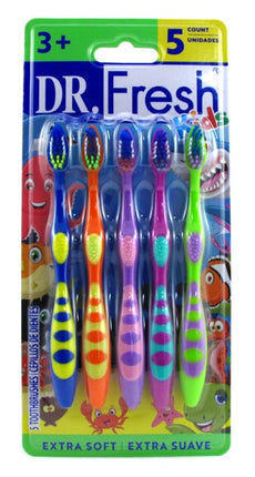 Dr. Fresh Kids Toothbrush Extra Soft 5 Count (6 Pieces)