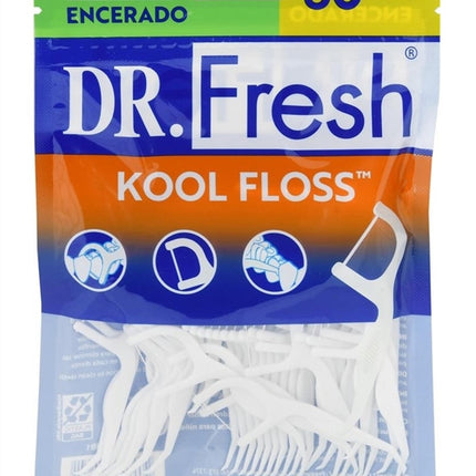 Dr. Fresh Kool Floss Picks 60 Count Waxed (6 Pieces)