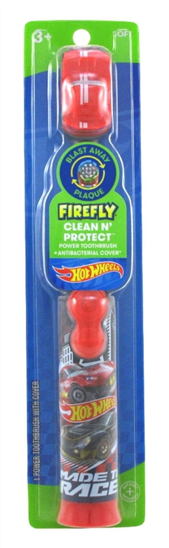 Firefly Toothbrush Hot Wheels Soft Battery Powered W/ Cover