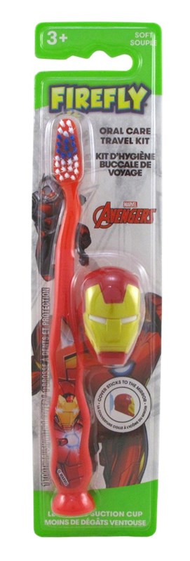 Firefly Toothbrush Avengers Ironman W/ Cap Soft (12 Pieces)