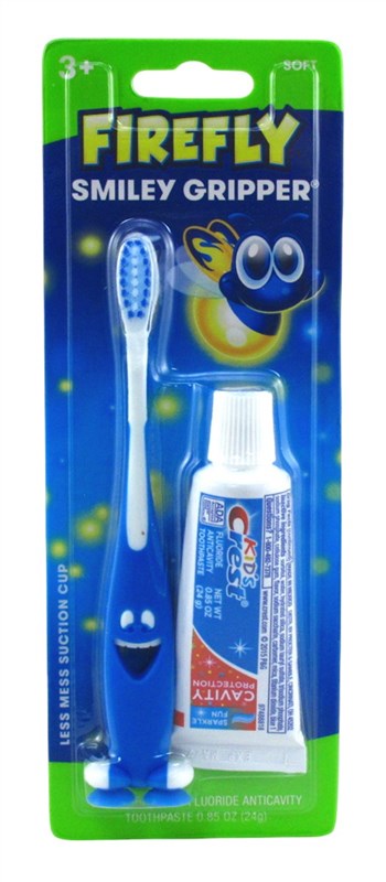 Firefly Toothbrush Soft Smiley Gripper With Toothpaste Kit