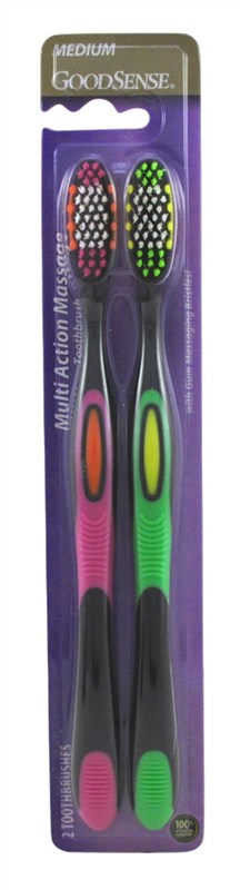 Goodsense Toothbrush Multi- Action Massage Med 2 Pack(6 Pieces)