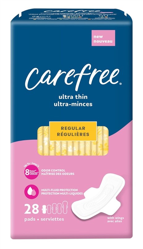 Carefree Ultra Thin Regular With Wings 28 Count