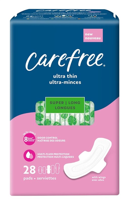 Carefree Ultra Thin Super Long With Wings 28 Count