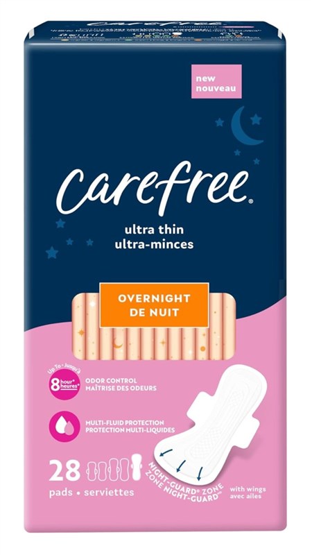 Carefree Ultra Thin Overnight With Wings 28 Count