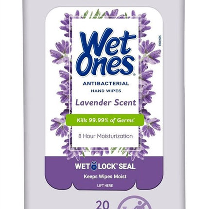 Wet Ones Anti-Bacterial Hand Wipes Lavender 20 Ct (10 Pieces)