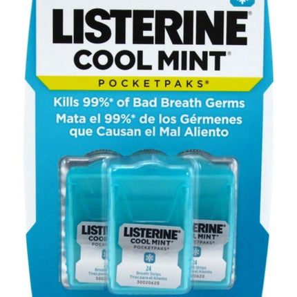 Listerine Pocketpaks Breath Strips Cool Mint 3 Count (6 Pieces)