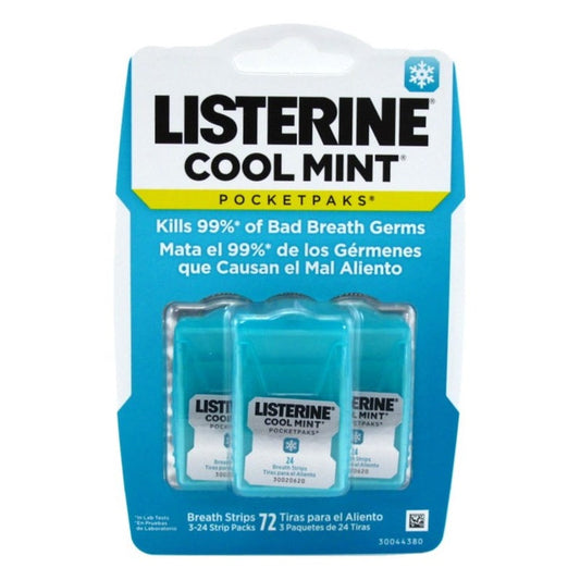 Listerine Pocketpaks Breath Strips Cool Mint 3 Count (1PC)