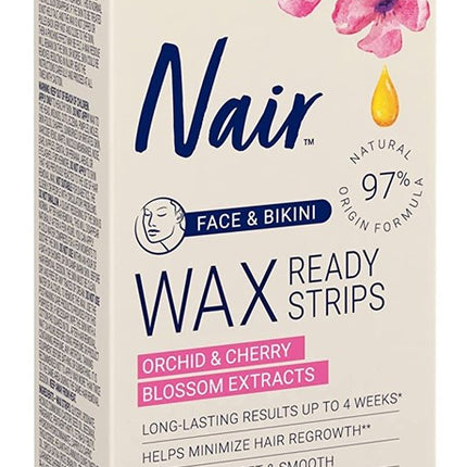 Nair Hair Remover Wax Ready- Strips 40 Count Face/Bikini