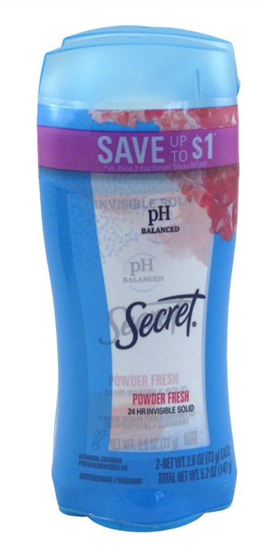 Secret Deodorant Solid 2.6oz Powder Fresh Value Twin Pack
